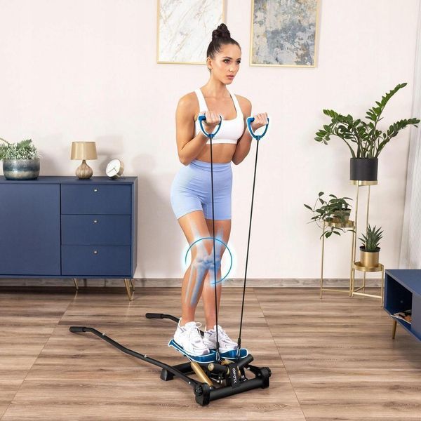 Поворотний кроковий степпер Gymtek XST700 з ручками та еспандерами, кардіотренажер стійка для дому та схуднення, навантаження до 3100543321 фото