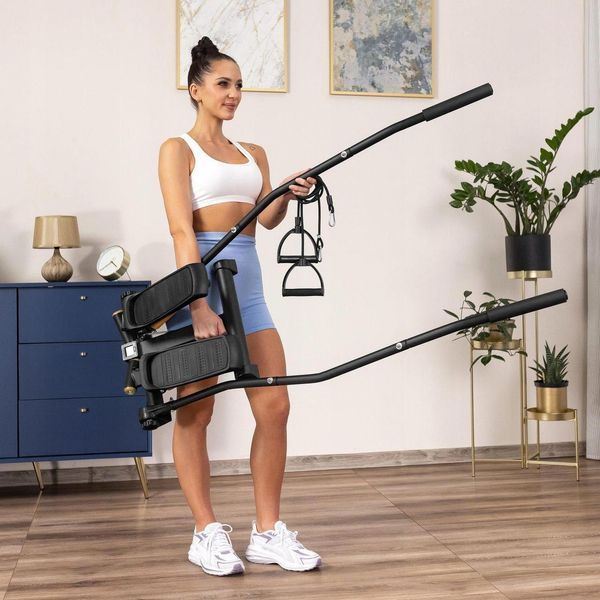 Поворотний кроковий степпер Gymtek XST700 з ручками та еспандерами, кардіотренажер стійка для дому та схуднення, навантаження до 3100543321 фото
