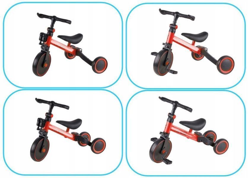 Триколісний велосипед Біговел Ikonka Trike Fix 3в1 велобіг 3в1 Червоний 00000001917 фото