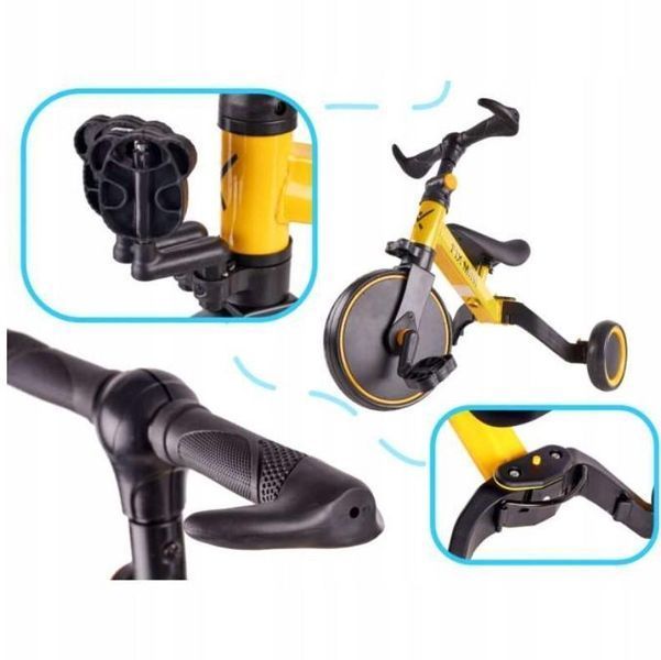 Триколісний велосипед Біговел Ikonka Trike Fix 3в1 велобіг 3в1 Жовтий 00000001918 фото