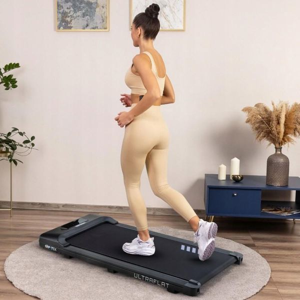 Компактна складна бігова доріжка для ходьби з дисплеєм Gymtek 1-8 км/год. до 100кг. Bluetooth ультратонка електрична бігова id_1260 фото