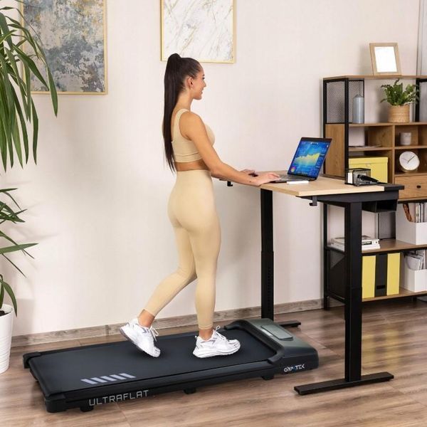 Компактна складна бігова доріжка для ходьби з дисплеєм Gymtek 1-8 км/год. до 100кг. Bluetooth ультратонка електрична бігова id_1260 фото
