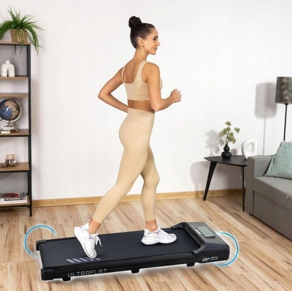 Компактна складна бігова доріжка для ходьби з дисплеєм Gymtek 1-8 км/год. до 100кг. Bluetooth ультратонка електрична бігова id_1260 фото