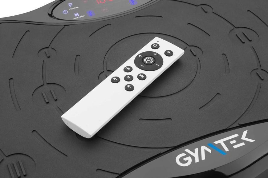 Тренувальна віброплатформа масажер з пультом дистанційного керування GYMTEK вібраційна степ-платформа з експандерами Black id_1100 фото